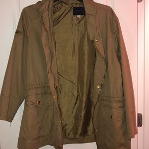 Cinch waist parka jacket